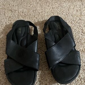Born Black Leather Sandals